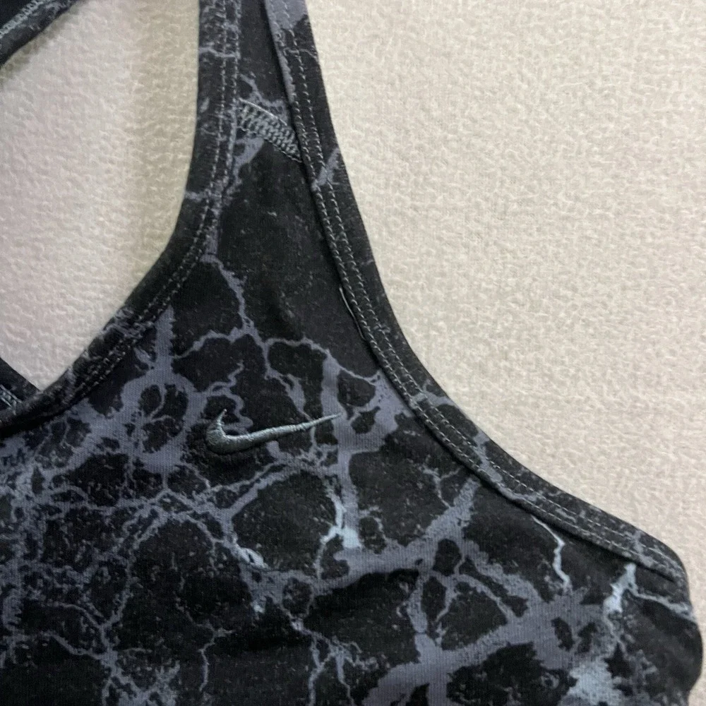 Nike Athletic Tank Top Women's Size XL Black Gray Crackle Print Racerback Active